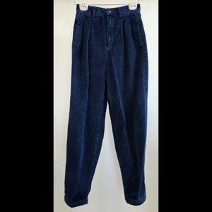 Vintage Eddie Bauer Wide Wale Corduroy Trousers with Cuffs – Navy